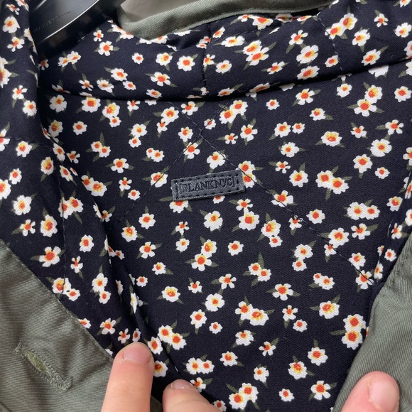 NWT BLANKNYC Reversible Quilted Jacket Olive Green Black Floral Oversized XL - Picture 6 of 10